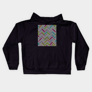 Neon Herringbone Kids Hoodie